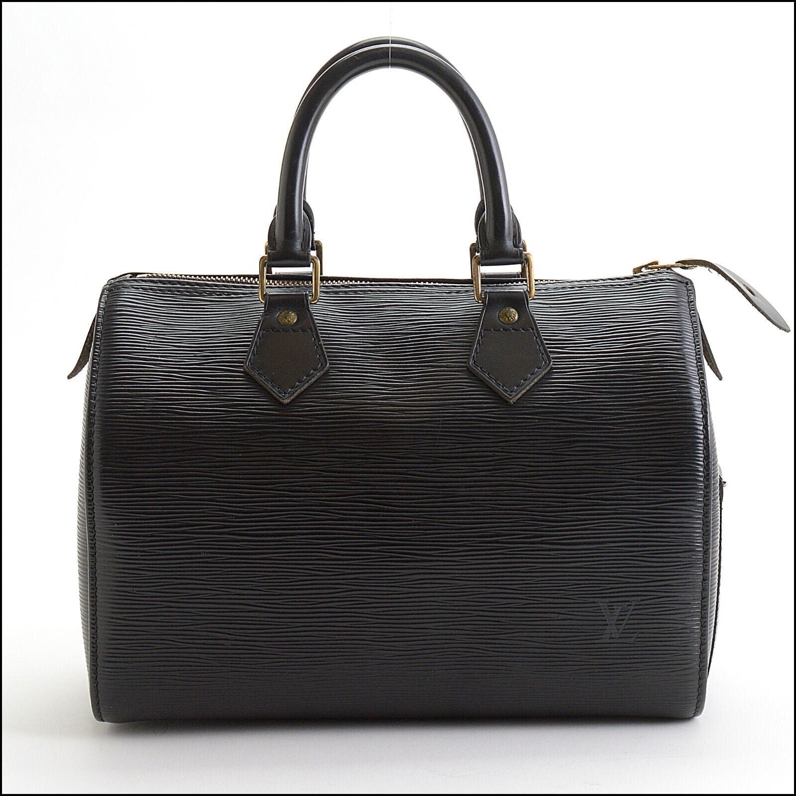 RDC13556 Authentic LOUIS VUITTON Vintage Black Epi Leather Speedy 25 B REAL DEAL COLLECTION