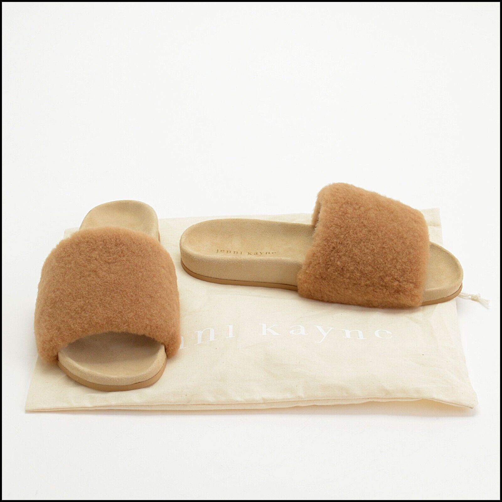 RDC13681 Authentic JENNI KAYNE Tan Natural Shearling Slide