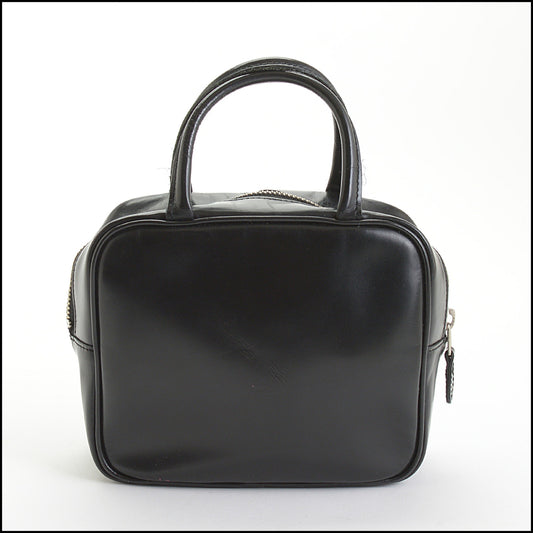 RDC14319 Authentic COMME DE GARCONS Black Leather Handbag