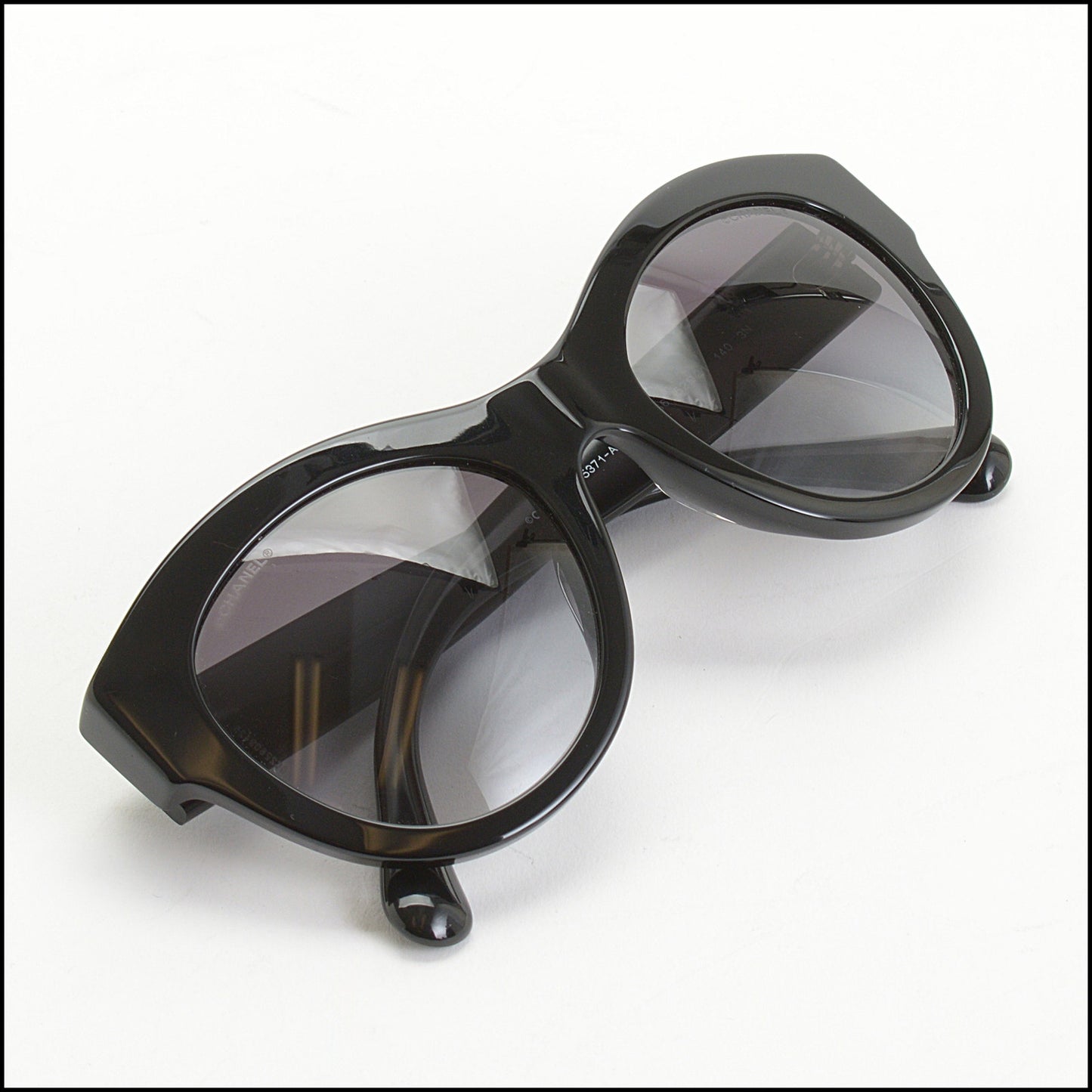 RDC14172 Authentic CHANEL Black Acetate Butterfly Sunglasses