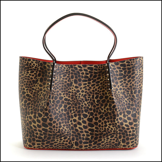 RDC14188 Authentic CHRISTIAN LOUBOUTIN Printed Leather Cabarock Shopper Tote Bag