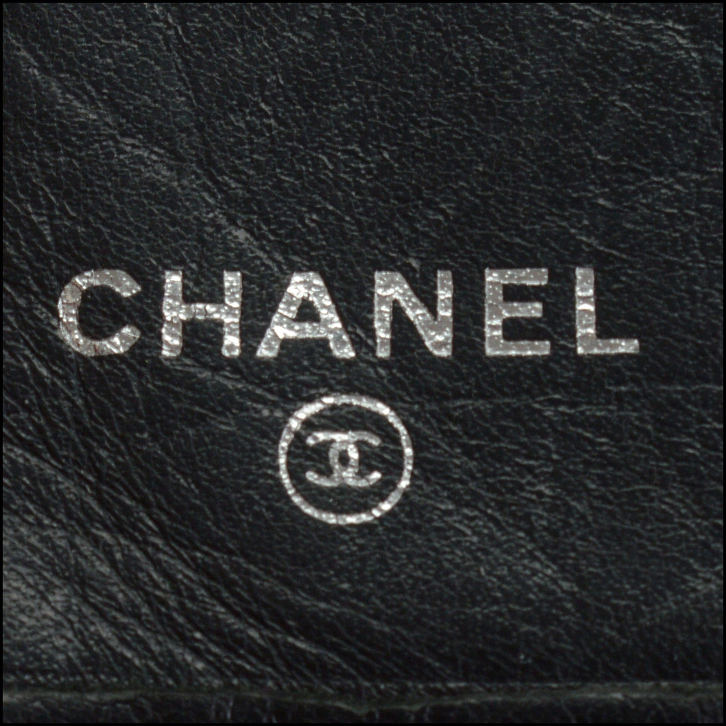 RDC14268 Authentic CHANEL Black Aged Calfskin Cambon Wallet