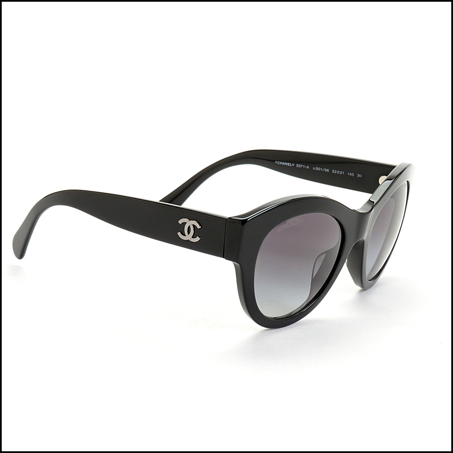 RDC14172 Authentic CHANEL Black Acetate Butterfly Sunglasses