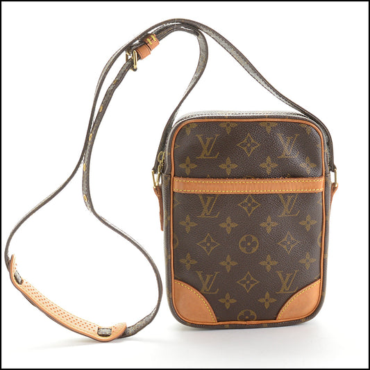 RDC14185 Authentic LOUIS VUITTON Vintage '02 Brown Canvas Danube Crossbody Bag