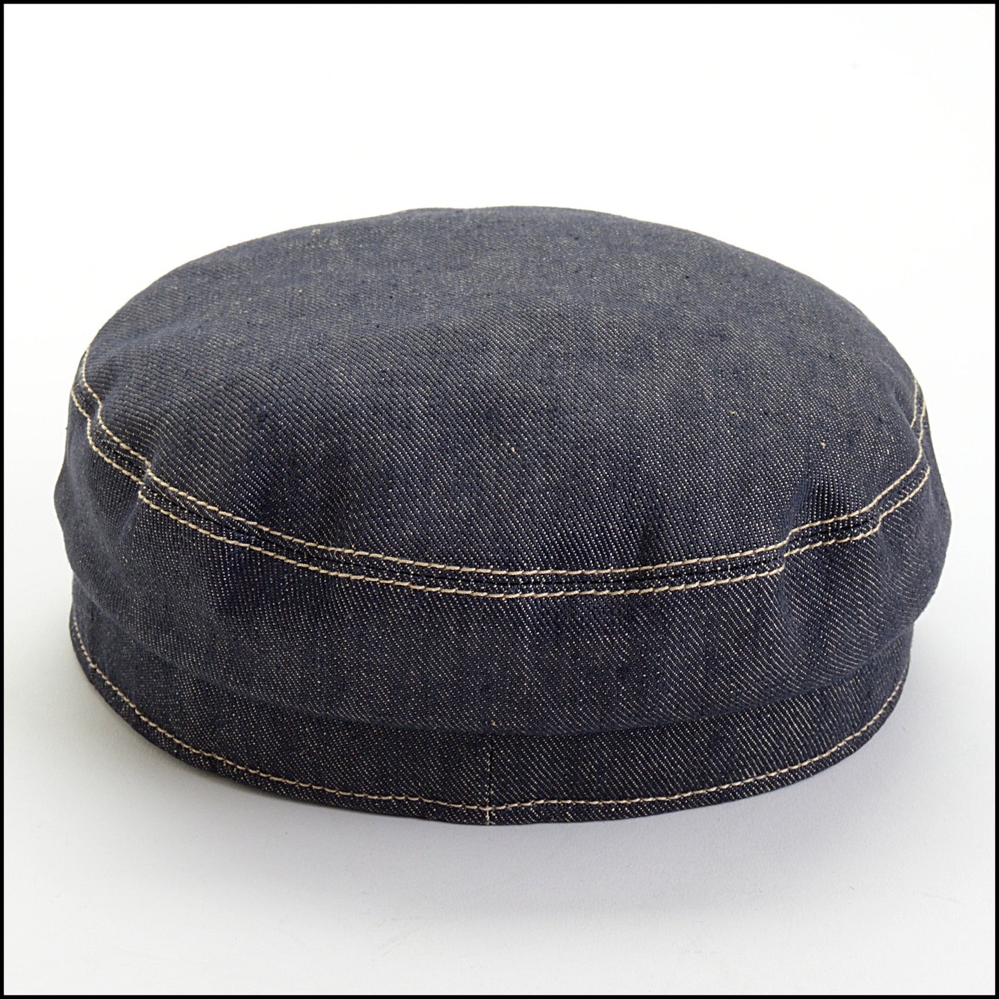 RDC14318 Authentic HERMES Blue Denim Pageboy Hat Size 57