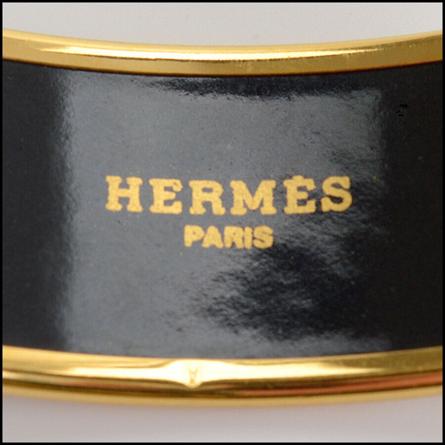 RDC12919 Authentic Hermes Navy/Gold Sailing Ships Emaile Enamel Bangle Bracelet