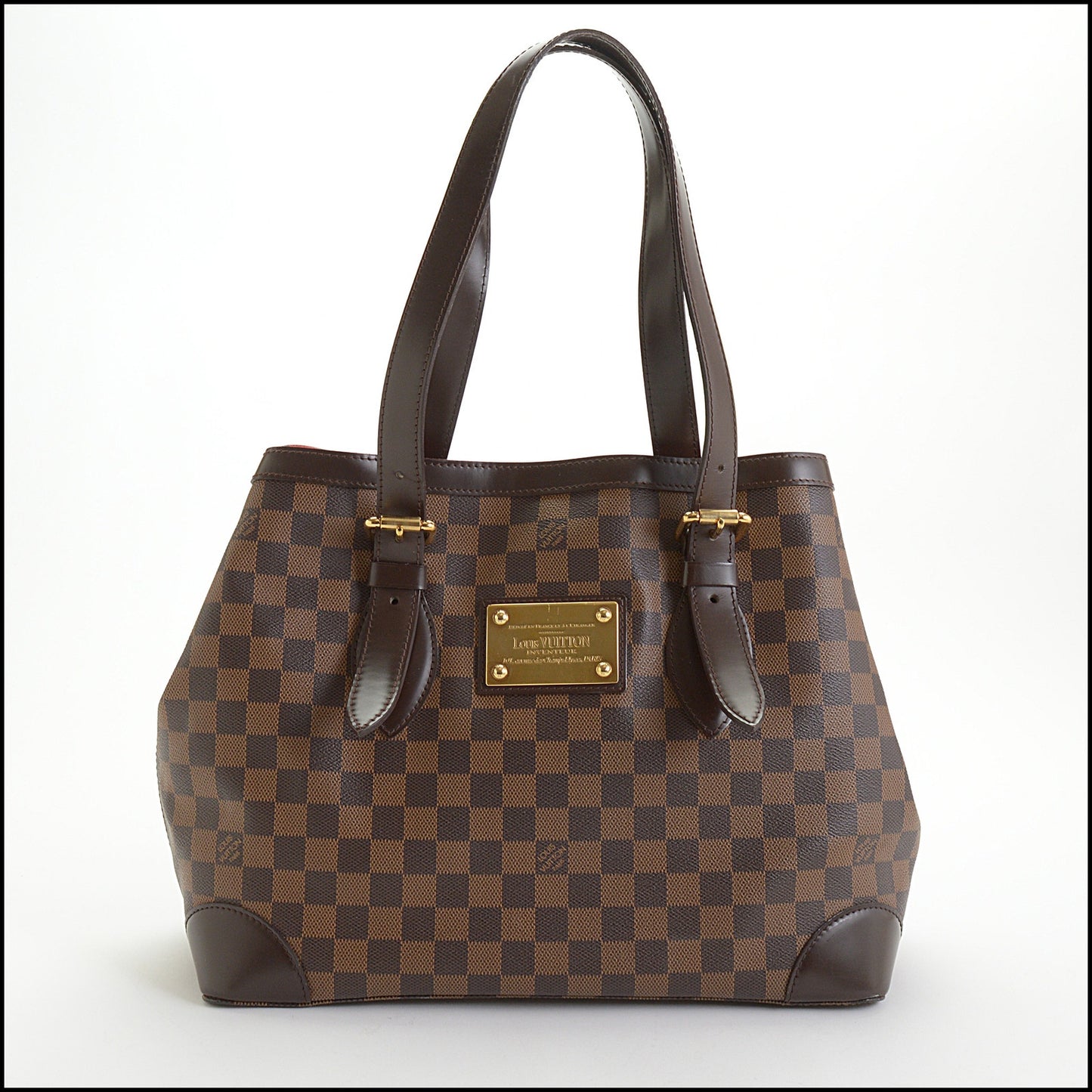 RDC14324 Authentic LOUIS VUITTON Vintage '08 Damier Ebene Hampstead MM Handbag