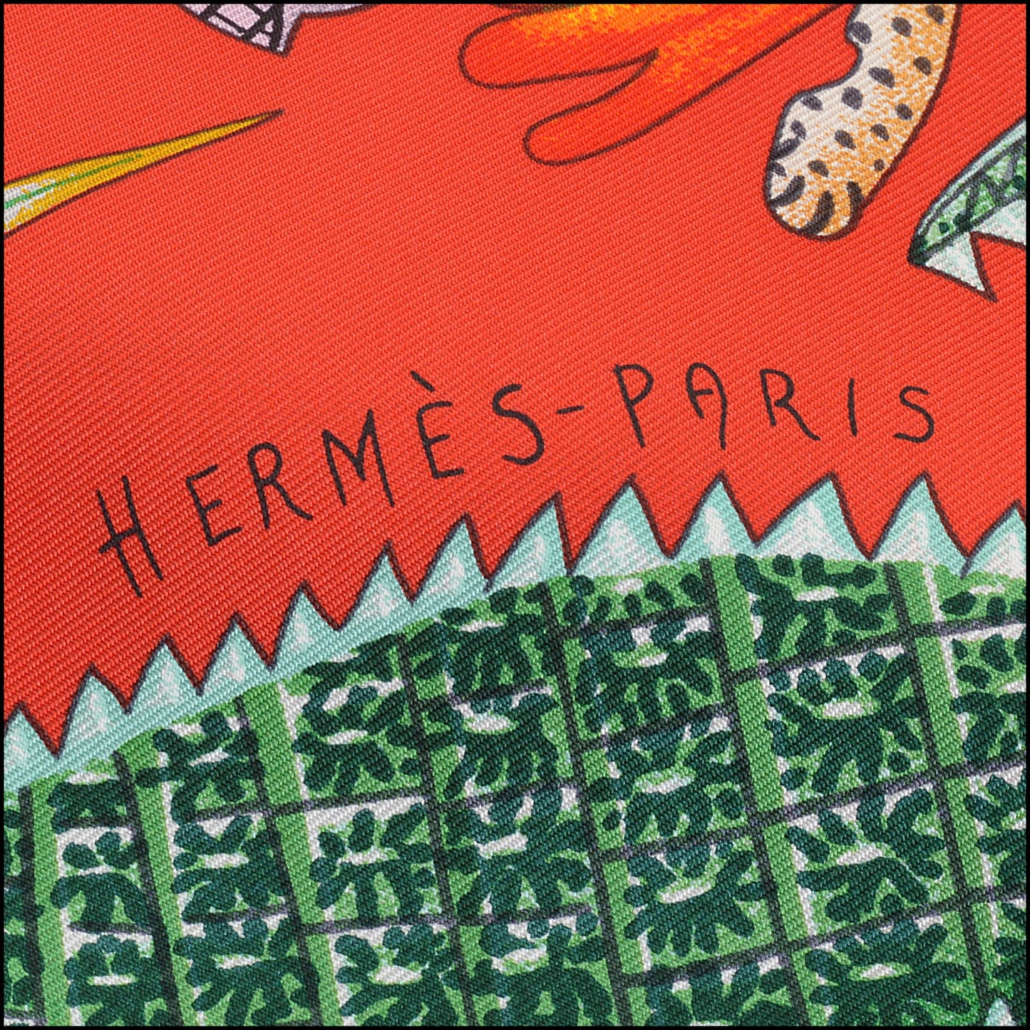 RDC14167 Authentic HERMES Red La Marche du Zambeze 90cm Silk Scarf