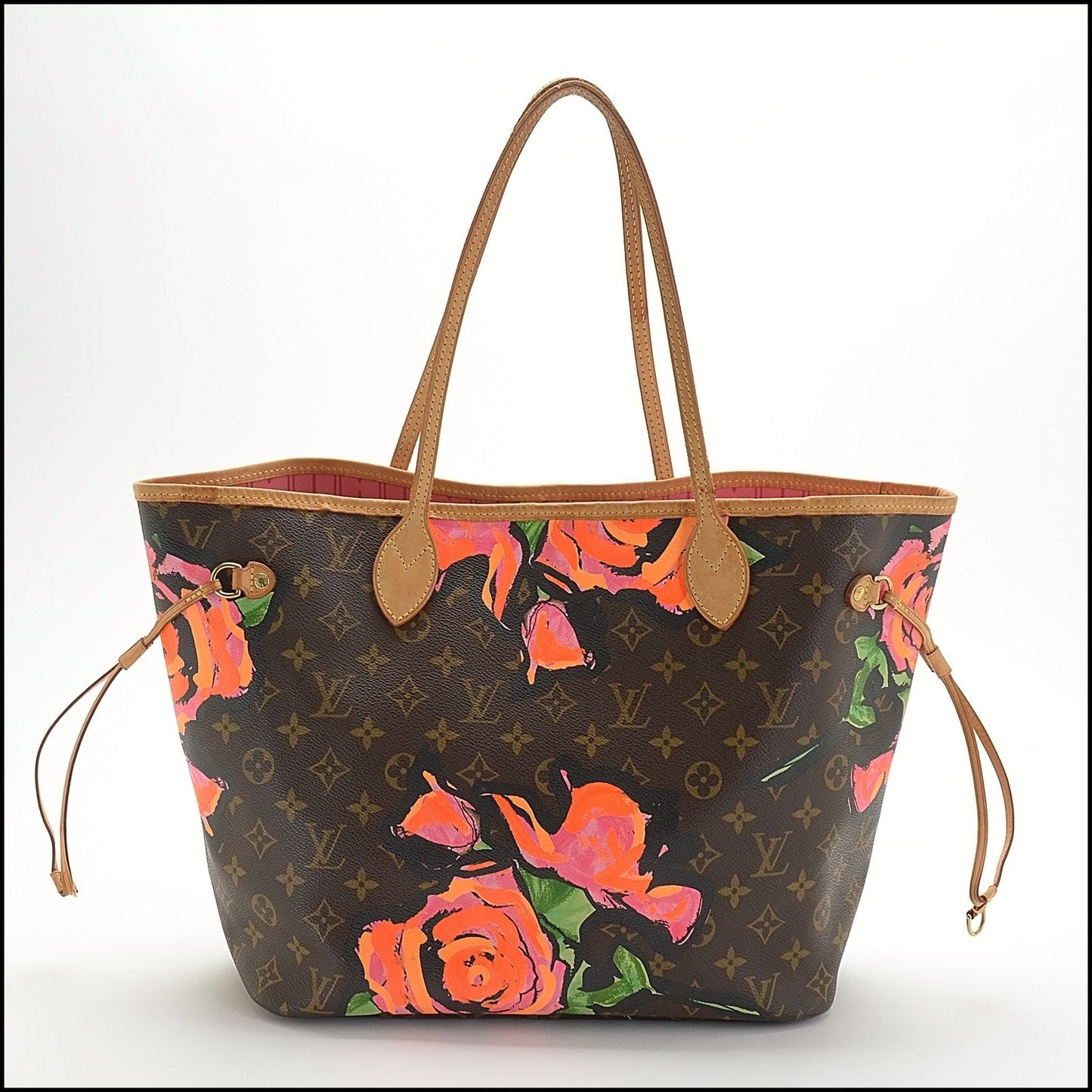 RDC14003 Authentic LOUIS VUITTON '09 Roses Steven Sprouse Neverfull MM