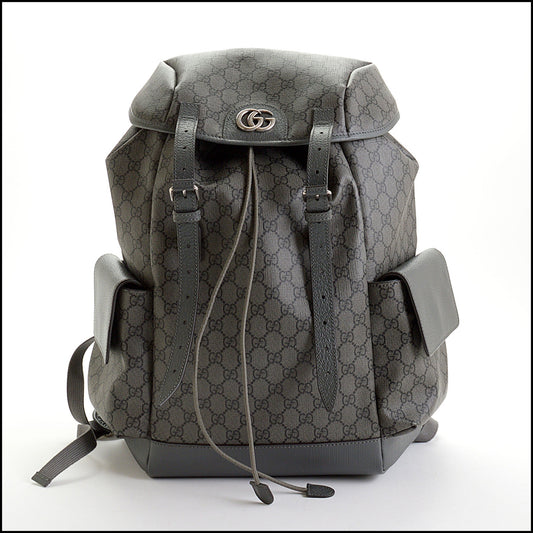 RDC14190 Authentic GUCCI Grey GG Supreme Ophidia Backpack