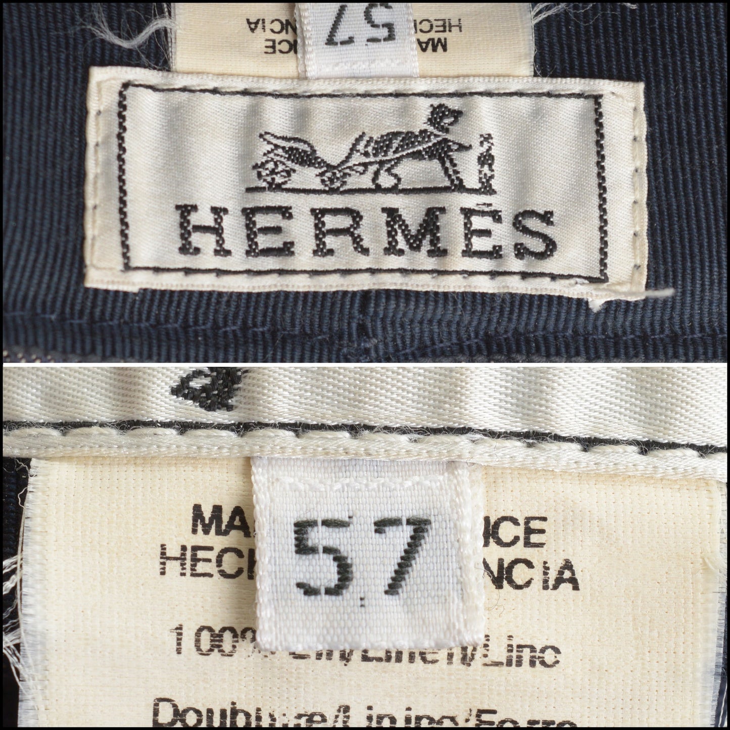 RDC14318 Authentic HERMES Blue Denim Pageboy Hat Size 57