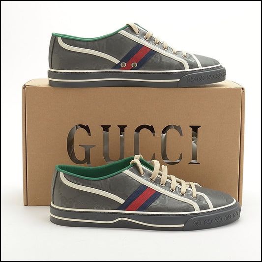RDC14028 Authentic GUCCI Grey GG Sneakers Size 11 Men