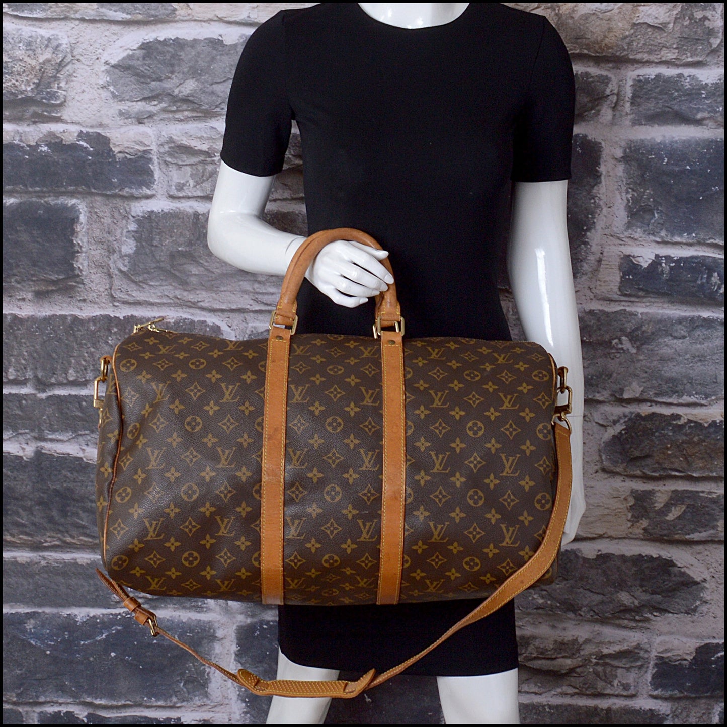 RDC14381 Authentic LOUIS VUITTON Vintage '95 Keepall Bandouliere 50 Travel Bag