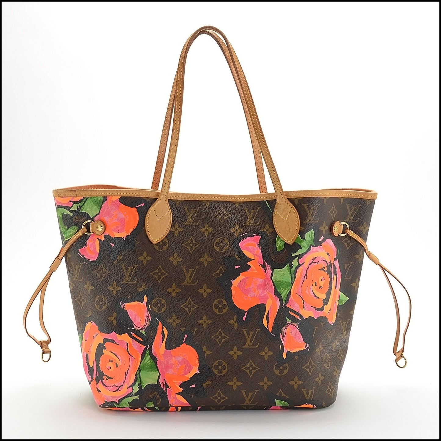 RDC14003 Authentic LOUIS VUITTON '09 Roses Steven Sprouse Neverfull MM