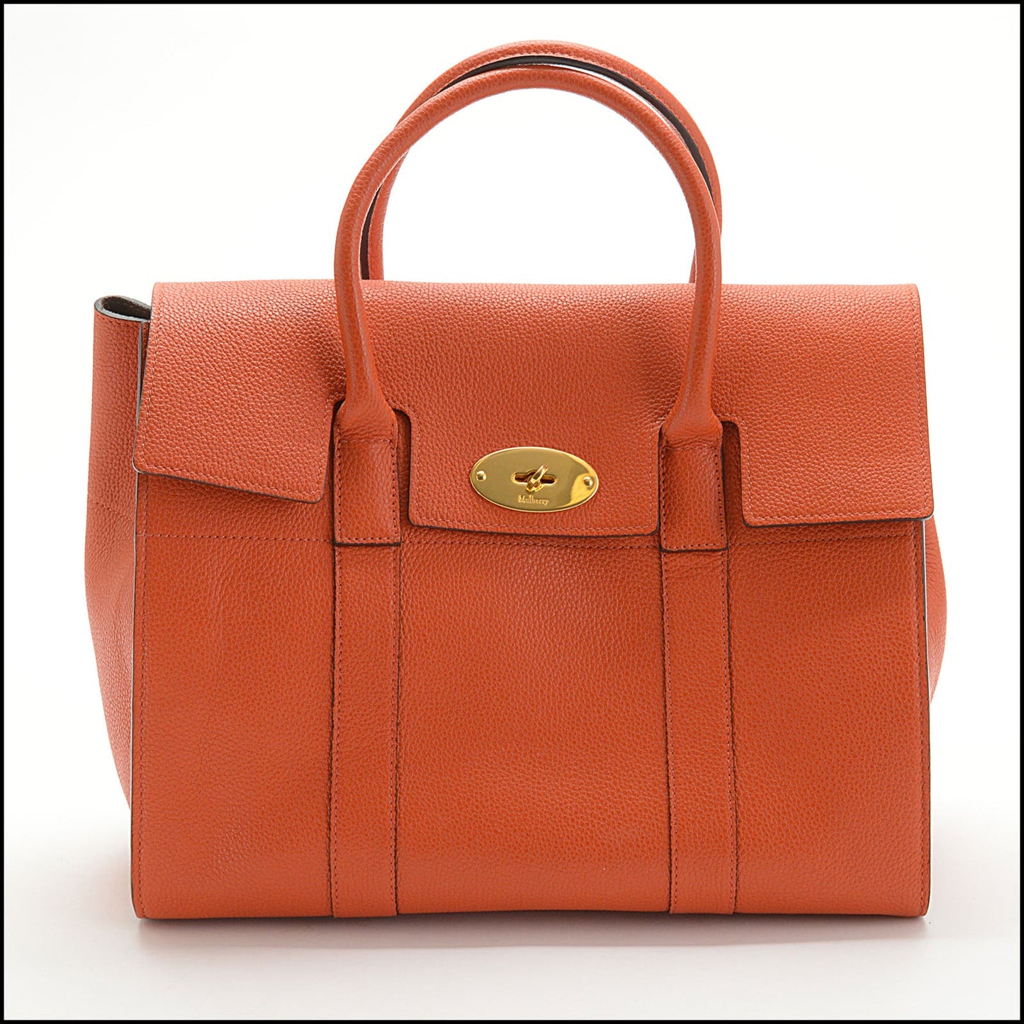 RDC13847 Authentic MULBERRY Orange Pebbled Leather Bayswater