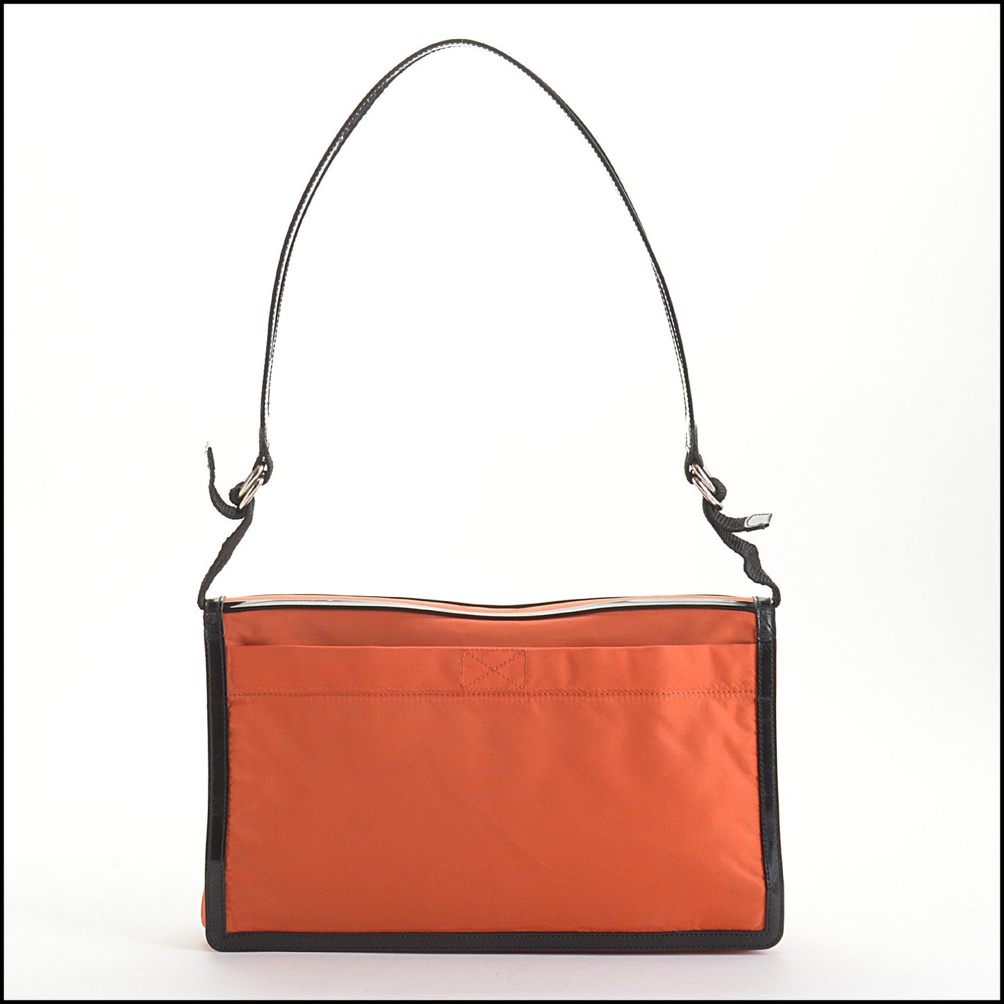 RDC14197 Authentic CHRISTIAN DIOR Vintage Orange Nylon Trim Life Bag Style CD47