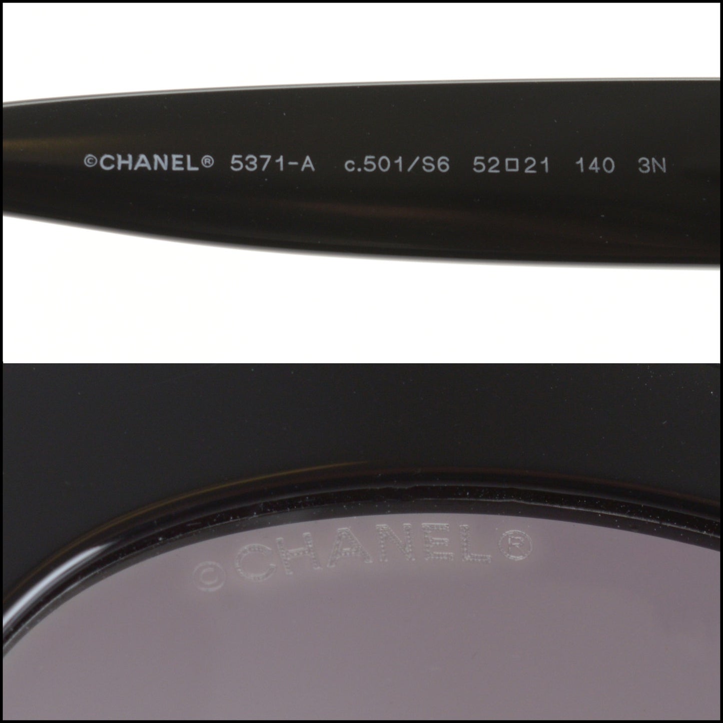 RDC14172 Authentic CHANEL Black Acetate Butterfly Sunglasses