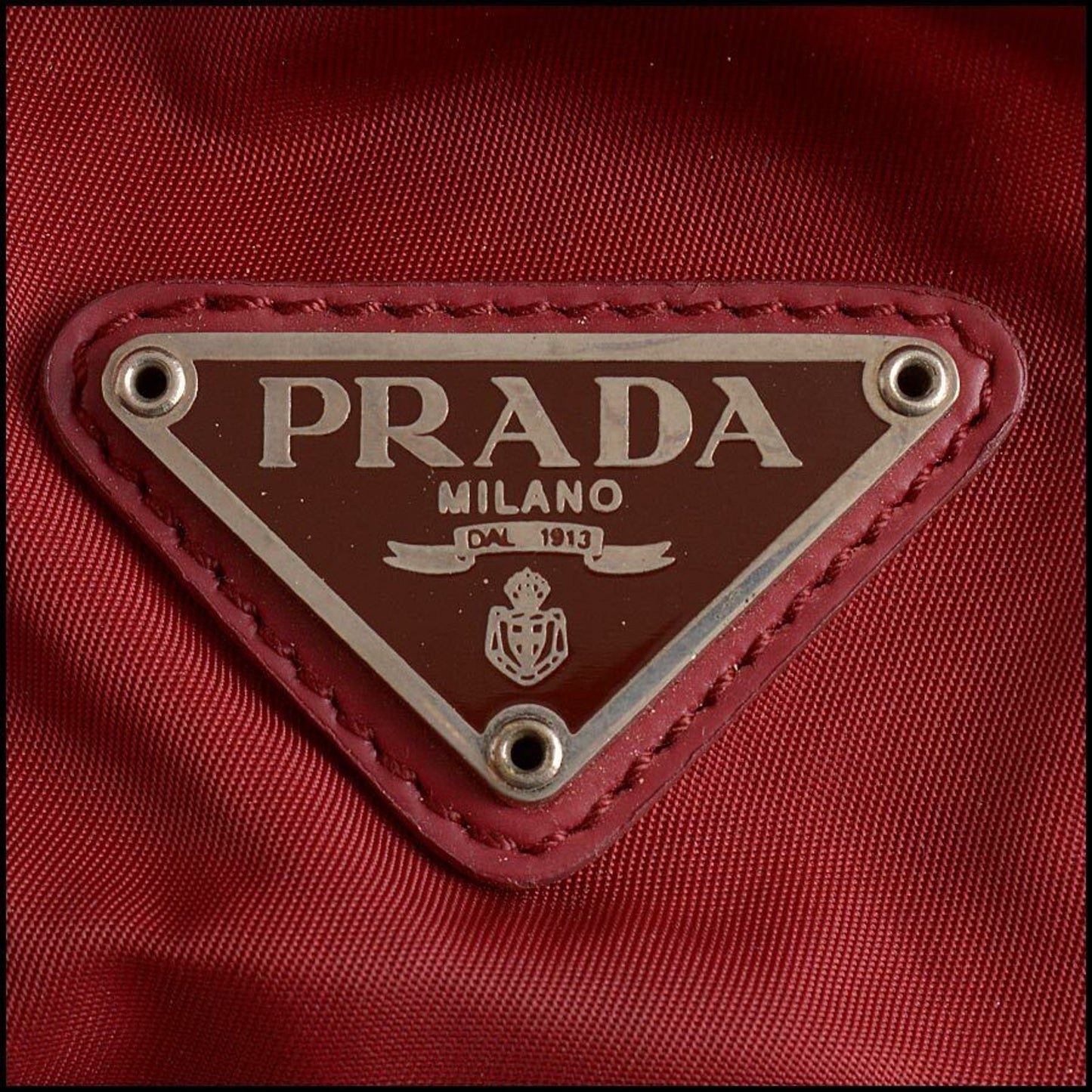 RDC11285 Authentic Vintage PRADA Red Nylon Tessuto Double Pocket Small Backpack