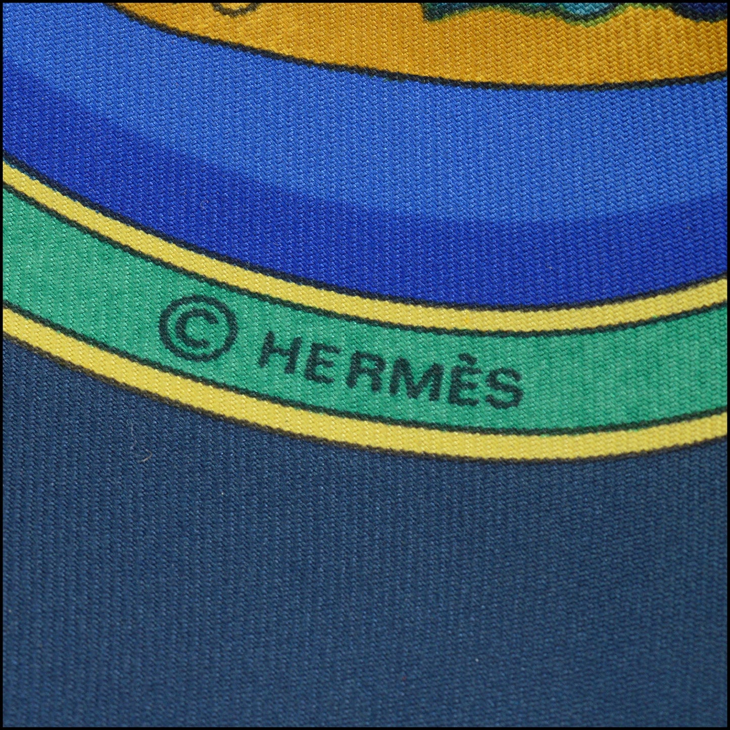 RDC14325 Authentic HERMES Vintage Blue Flacon 90cm Silk Scarf