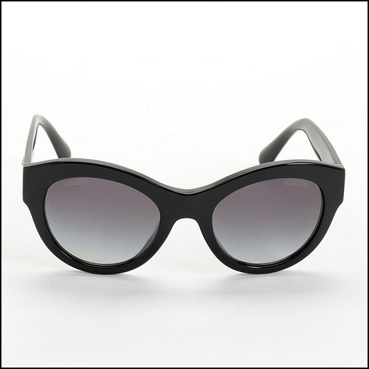 RDC14172 Authentic CHANEL Black Acetate Butterfly Sunglasses