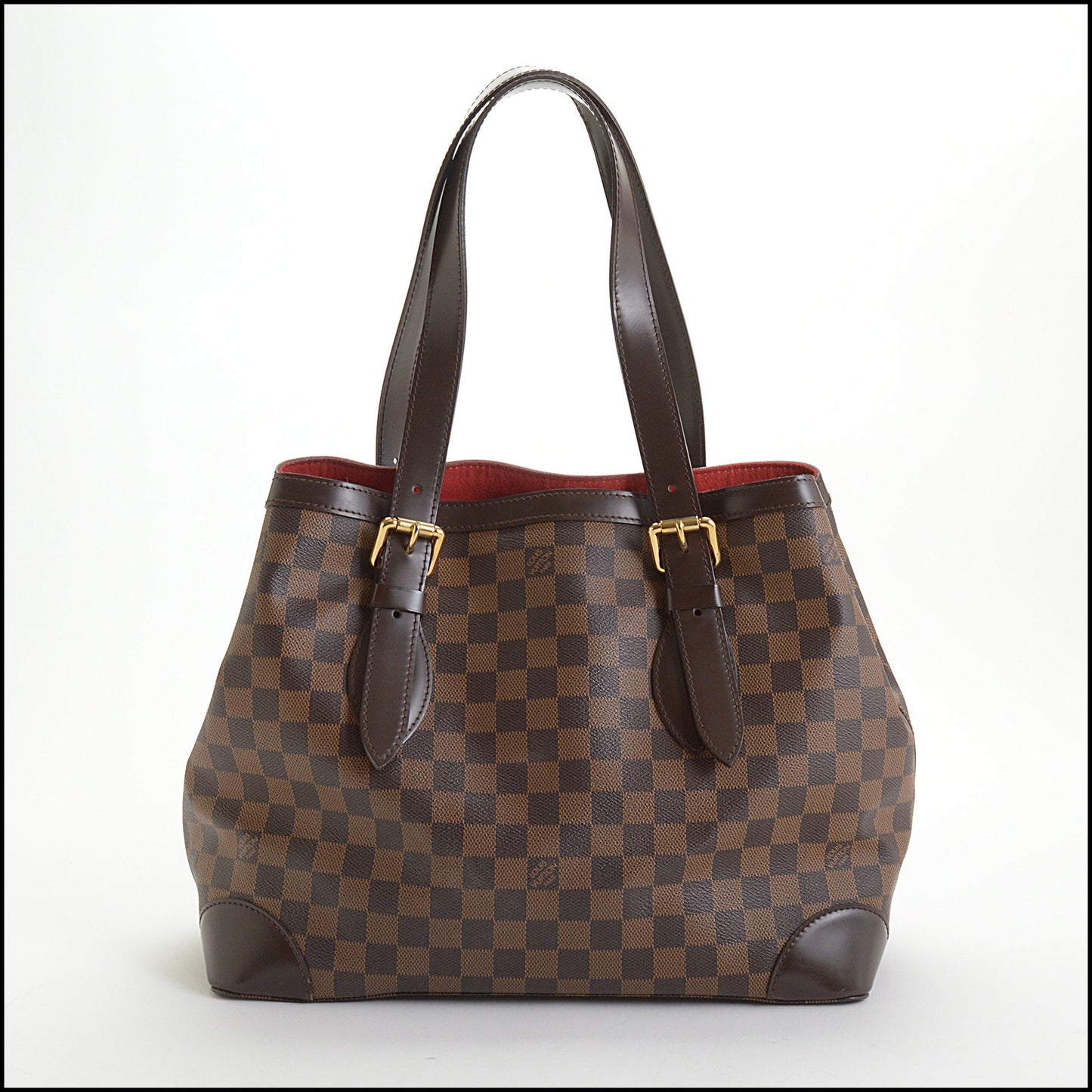 RDC14324 Authentic LOUIS VUITTON Vintage '08 Damier Ebene Hampstead MM Handbag