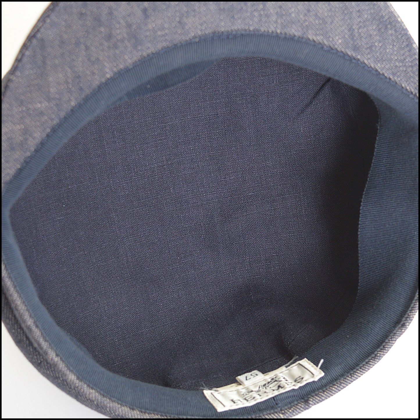 RDC14318 Authentic HERMES Blue Denim Pageboy Hat Size 57