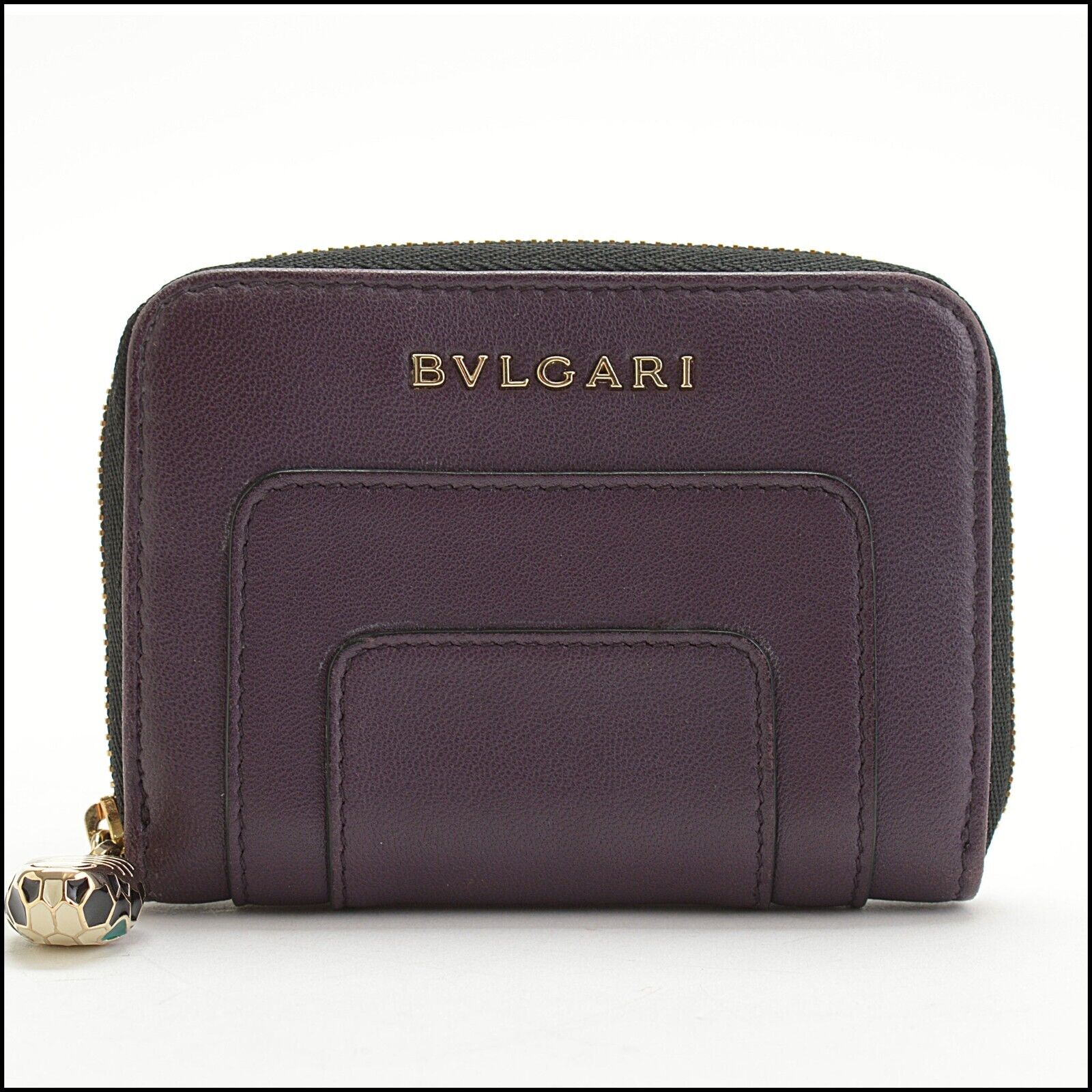 BVLGARI Black Logo hotsell Zip Around Wallet