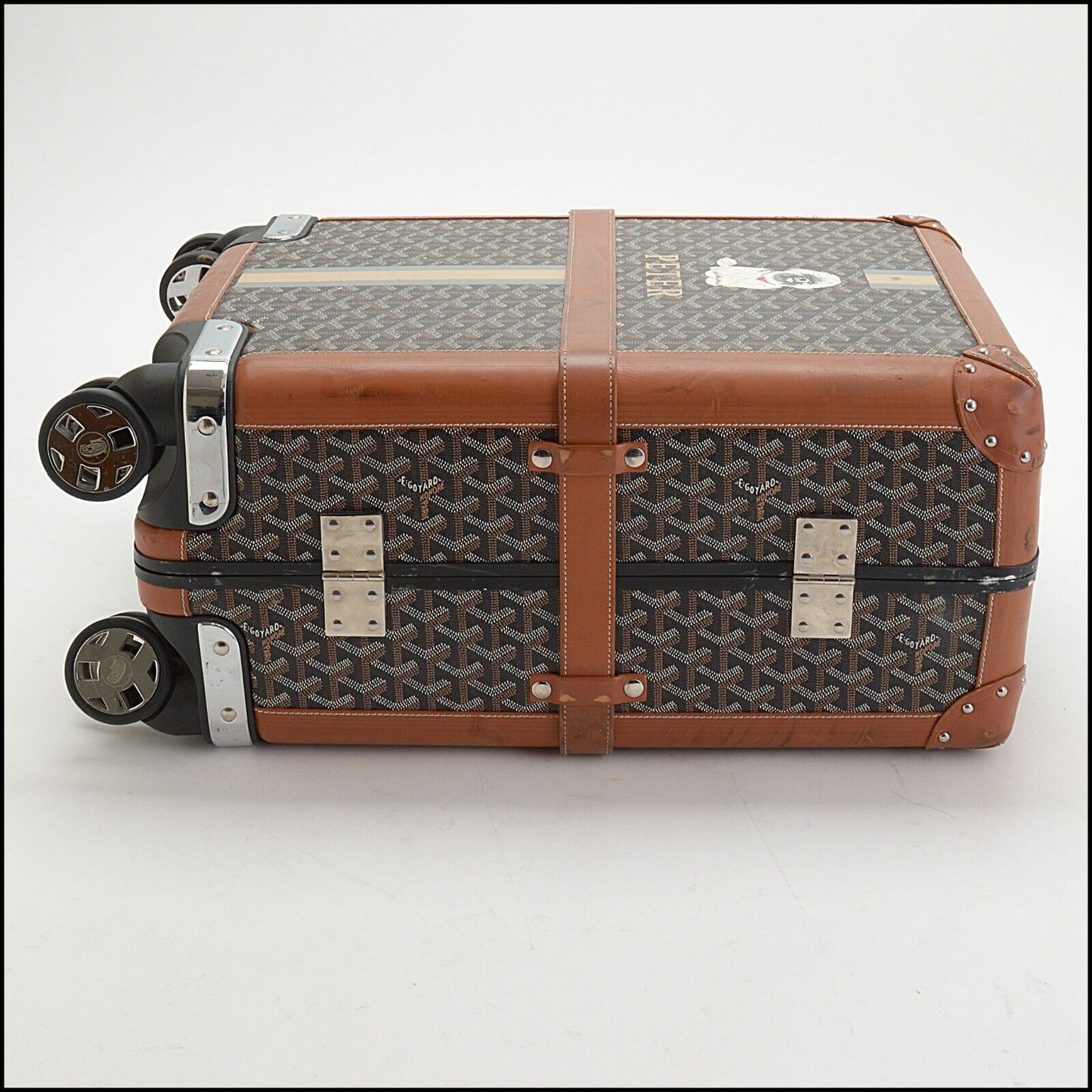 RDC13711 Authentic GOYARD Monogram, Goyardine Bourget PM Trolley Case customized