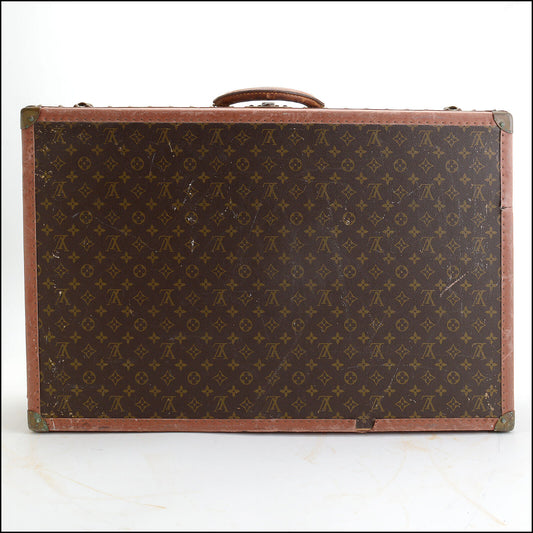 RDC13579 Authentic LOUIS VUITTON Vintage Monogram Canvas Bisten 75 Trunk Suitcase