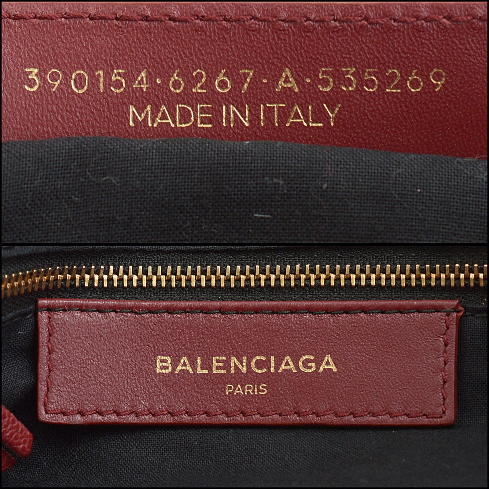 RDC13557 Authentic BALENCIAGA Red Hamilton Chevre Metallic Edge City Bag