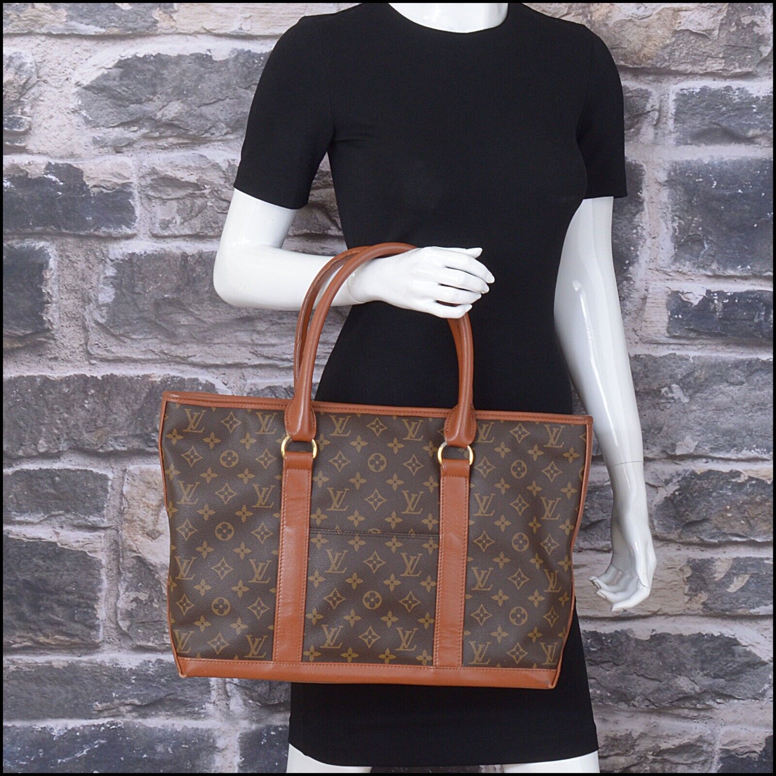 RDC13641 Authentic LOUIS VUITTON Vintage '90 Brown Sac Weekend PM 24H  Travel Bag